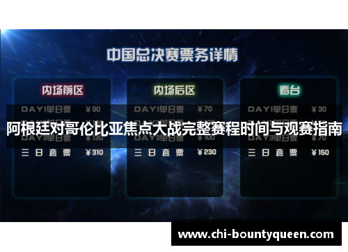 阿根廷对哥伦比亚焦点大战完整赛程时间与观赛指南